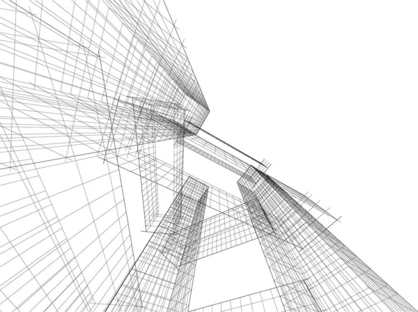 建筑墙纸设计 数字概念背景 — 图库矢量图片