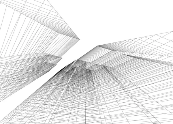 建筑墙纸设计 数字概念背景 — 图库矢量图片