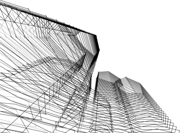 Abstract Architectonisch Behang Ontwerp Digitaal Concept Achtergrond — Stockvector