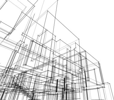 Ev kavramı kroki 3d çizim