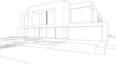 Ev kavramı kroki 3d çizim