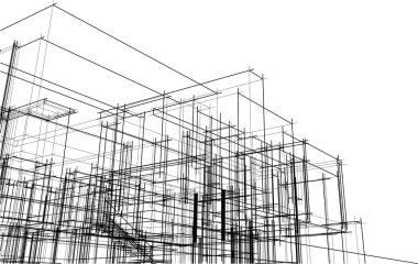Ev kavramı kroki 3d çizim