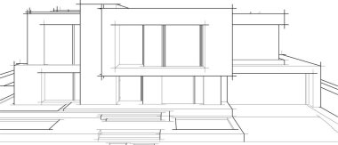Ev kavramı kroki 3d çizim