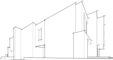 Ev kavramı kroki 3d çizim