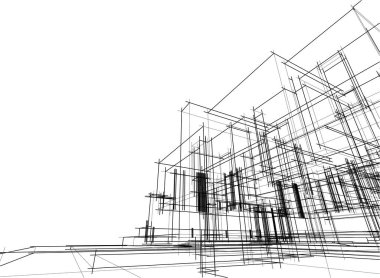 Ev kavramı kroki 3d çizim