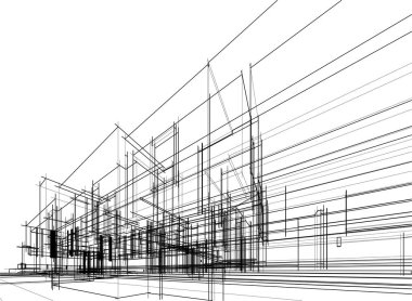 Ev kavramı kroki 3d çizim