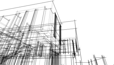 Ev kavramı kroki 3d çizim