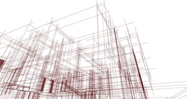 Ev kavramı kroki 3d çizim