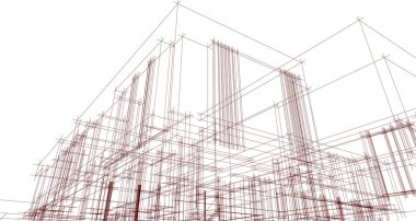 Ev kavramı kroki 3d çizim