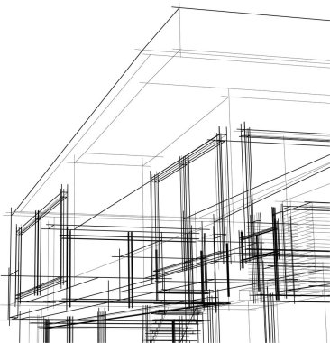 Ev kavramı kroki 3d çizim
