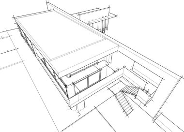 Ev kavramı kroki 3d çizim