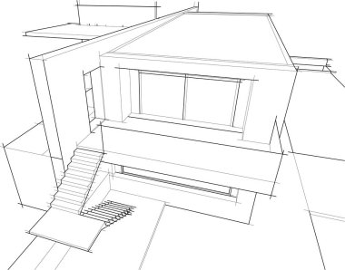 Ev kavramı kroki 3d çizim