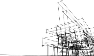 Ev kavramı kroki 3d çizim