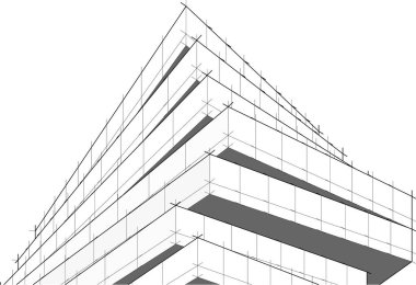 soyut mimari duvar kağıdı tasarımı, dijital konsept arkaplan