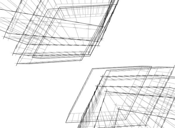 建筑墙纸设计 数字概念背景 — 图库矢量图片