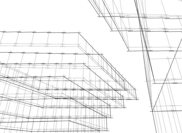 建筑墙纸设计 数字概念背景 — 图库矢量图片