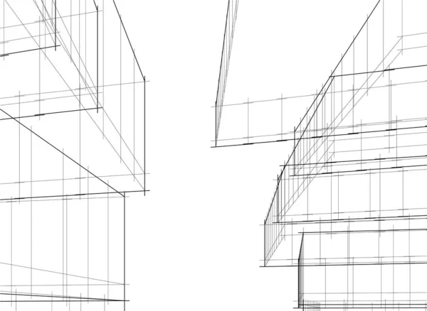 Conception Maison Croquis Illustration — Image vectorielle