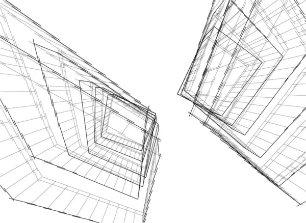 房子概念剪影3D — 图库矢量图片