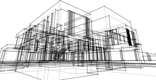 Conception Maison Croquis Illustration — Image vectorielle