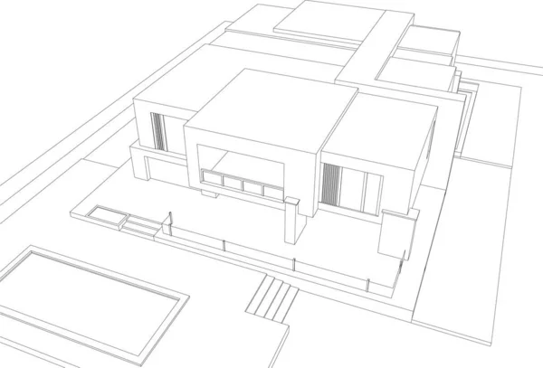 Эскиз Концепции Дома Иллюстрация — стоковый вектор