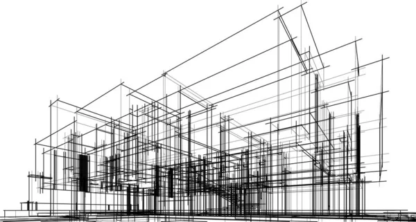 Haus Konzept Skizze Illustration — Stockvektor