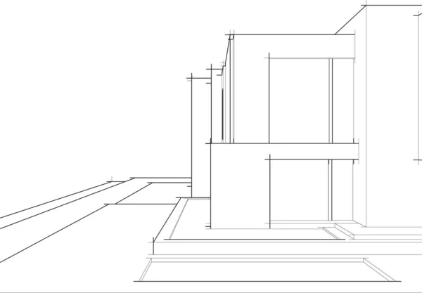 House Concept Sketch Illustration — Stock Vector