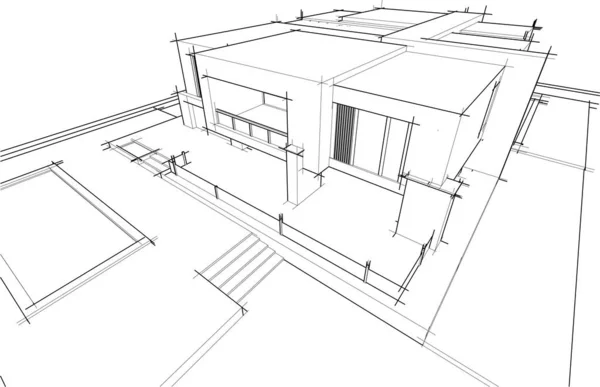 Desenho Conceito Casa Ilustração —  Vetores de Stock