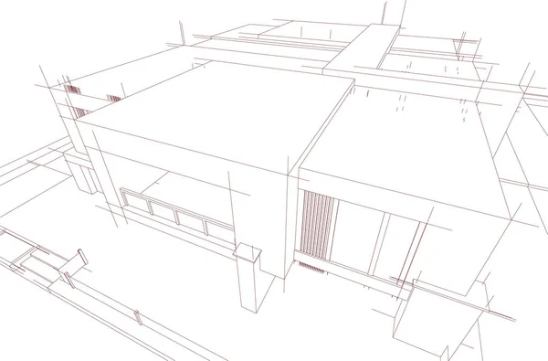 Haus Konzept Skizze Illustration — Stockvektor