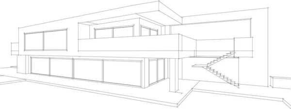 Ескіз Концепції Будинку Ілюстрація — стоковий вектор