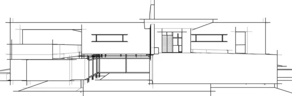 Haus Konzept Skizze Illustration — Stockvektor