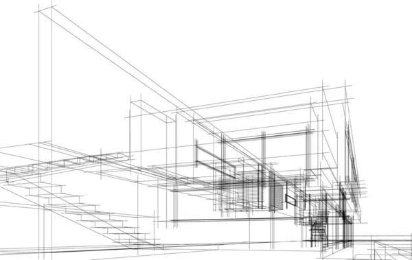 Bosquejo Concepto Casa Ilustración — Archivo Imágenes Vectoriales