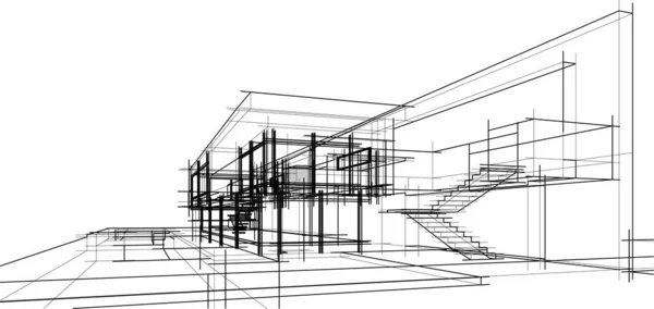 Haus Konzept Skizze Illustration — Stockvektor