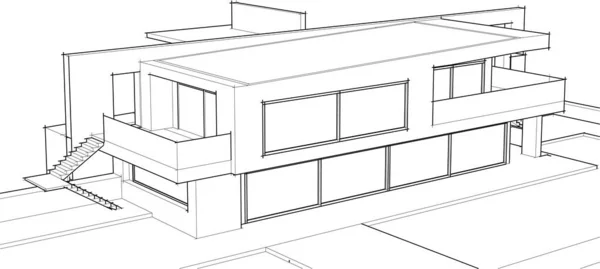 Conception Maison Croquis Illustration — Image vectorielle