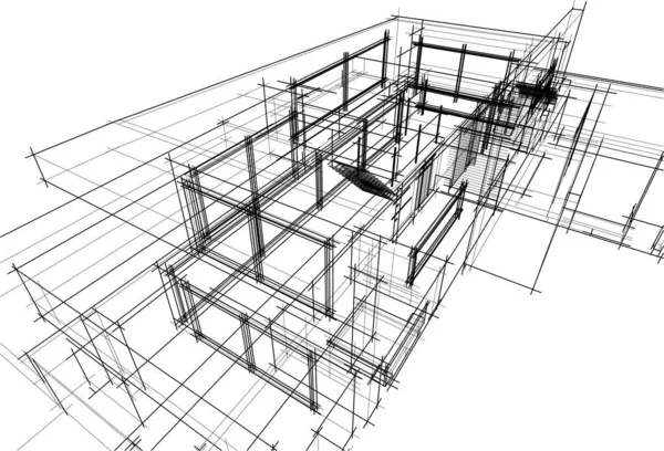 房子概念剪影3D — 图库矢量图片