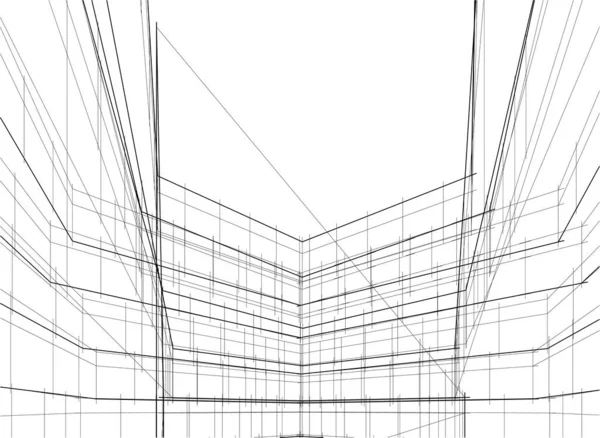 建筑墙纸设计 数字概念背景 — 图库矢量图片