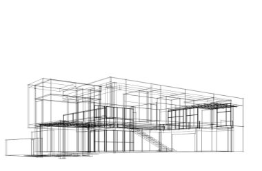 Ev kavramı kroki 3d çizim