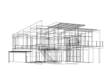 Ev kavramı kroki 3d çizim