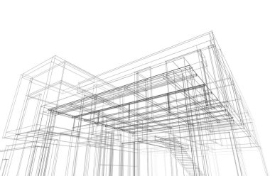 Ev kavramı kroki 3d çizim