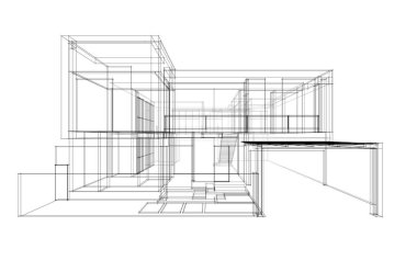 Ev kavramı kroki 3d çizim