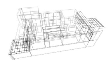 Ev kavramı kroki 3d çizim