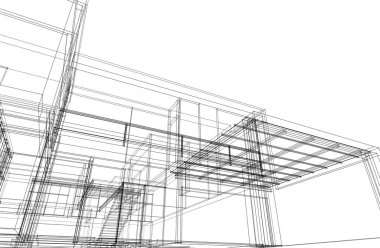 Ev kavramı kroki 3d çizim