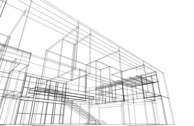 Ev kavramı kroki 3d çizim