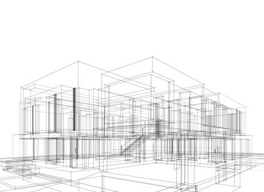 soyut mimari duvar kağıdı tasarımı, dijital konsept arkaplan