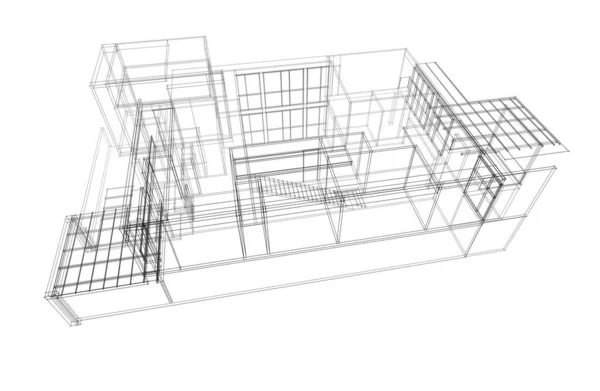 Эскиз Концепции Дома Иллюстрация — стоковое фото