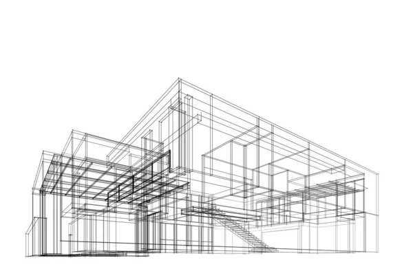 Эскиз Концепции Дома Иллюстрация — стоковое фото