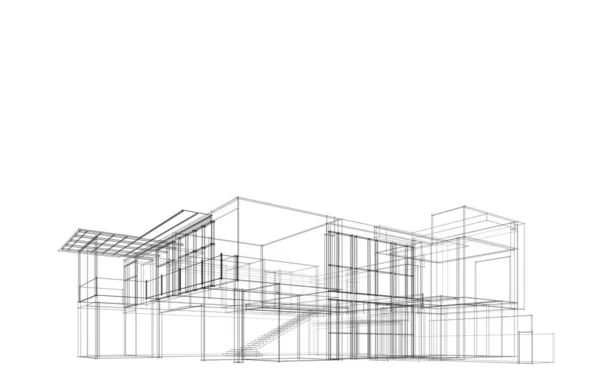 Эскиз Концепции Дома Иллюстрация — стоковое фото