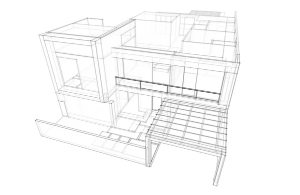 Conception Maison Croquis Illustration — Photo