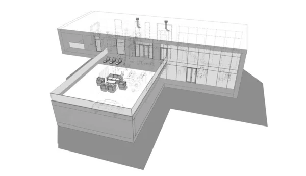 Эскиз Концепции Дома Иллюстрация — стоковое фото