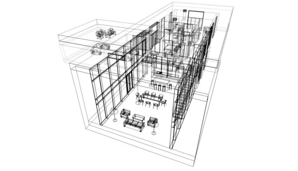 Haus Konzept Skizze Illustration — Stockfoto