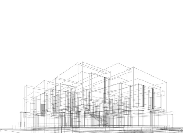 建筑墙纸设计 数字概念背景 — 图库照片